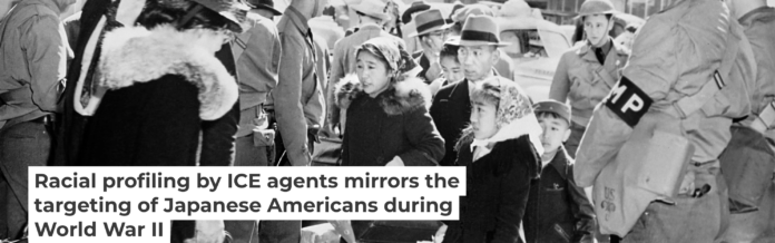 A Japanese American family is taken to a relocation center in San Francisco in May 1942. Circa Images/GHI/Universal History Archive/Universal Images Group via Getty Images